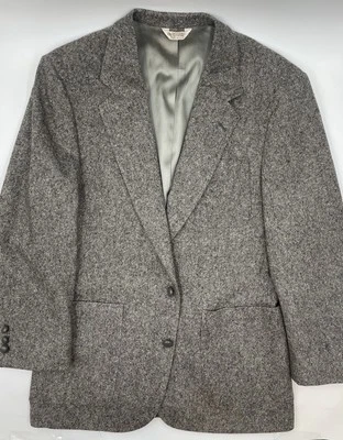 Blazer Abrigo Deportivo DELLAPENNA 100% Lana Pura HECHO EN EE. UU. De Colección Forrado Satinado 44R Foto 1 de 4