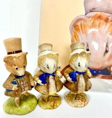 Beatrix Potter Amiable Guinea Pig Figurines BP2a BP3a BP10a Set w Catalog UK - Image 1 of 4