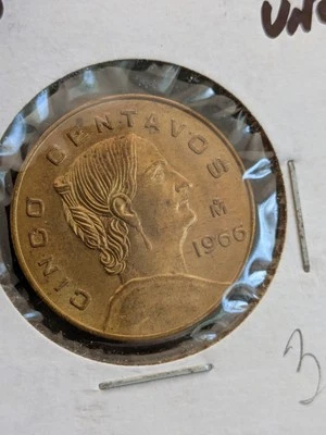 México 1966 5 centavos não circulados - Imagem 1 de 2