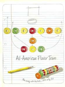 1948 Life Savers PRINT AD Colorful Fruit Candy decor Theme: FOOTBALL game plays - Picture 1 of 1
