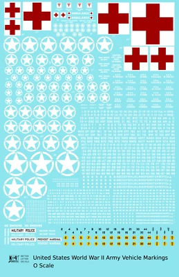 K4 O 1:48 Scale Decals USA World War II Army Jeep Truck Vehicle Circle Star - Image 1 of 3