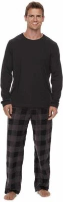 Conjunto de Top de Dormir y Pantalones de Dormir Microfleece para Hombre Talla: M, L, Colores XL () Foto 1 de 2