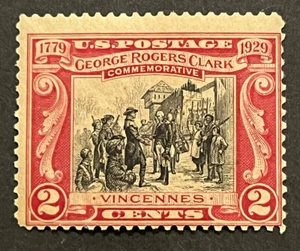 TRAVELSTAMPS: 1929 US Stamps Scott #651, George R. Clark Vincennes Mint OG - Picture 1 of 5