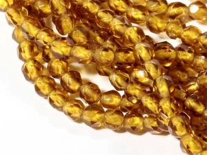 300 Austrian vintage faceted topaz glass beads 3mm - Picture 1 of 3