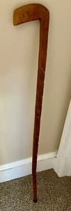 Hand Carved Cane/Walking Stick, 35”, Geometric Design - Picture 1 of 7