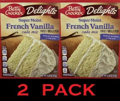 Betty Crocker Delights SUPER MOIST French Vanilla Cake Mix 13.25 oz Box - 2 PACK - Image 1 of 4