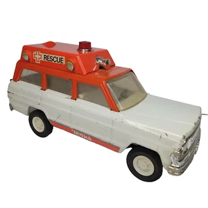 Vtg 1970s Tonka Jeep Rescue Ambulance Wagoneer Vehicle EMS Toy Pressed Steel - Picture 1 of 15
