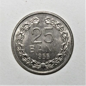 S8 - Romania 25 Bani 1955 Choice Uncirculated Coin - ROMINA *** Beautiful Coin - Picture 1 of 2