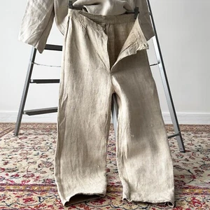 Pantalones de trabajo de cáñamo europeos antiguos de principios del siglo XX de 1900 para hombre - Imagen 1 de 9