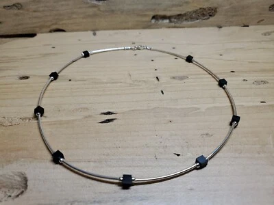 Collar Gargantilla Italia Plata de Ley 925/Con Acento Piedra Negra V632 Foto 1 de 4