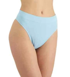 Jenni Women's Seamless Ribbed Hi-Cut Thong Caribbean Turq S Fash Panty Hang - Picture 1 of 1