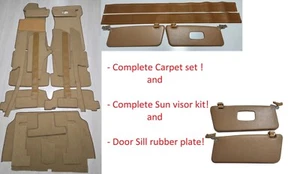 NEW Sun visor + Sill Rubber + Complete for Mercedes Benz SL R107 Trim Palomino - Imagen 1 de 14