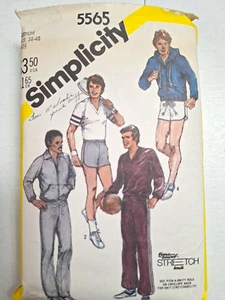 Tracksuit Sweatpants Shorts Jacket Mens M 38 40 Simplicity 5565 Sewing Pattern - Picture 1 of 8
