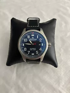 Alpina Startimer Pilot Automatic Men's Sapphire Black Leather Swiss 44mm Watch - Picture 1 of 9