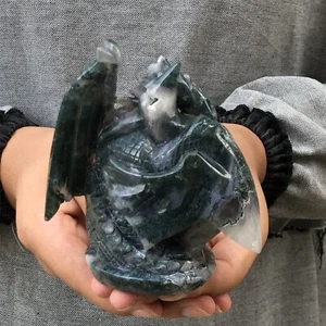 540g Natural Aquatic agate pterosaur skull quartz crystal carved Reiki healing - Picture 1 of 10
