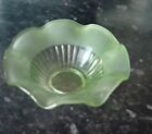 1930s ART DECO FROSTED GREEN FLUTED GLASS BOWL DISH
