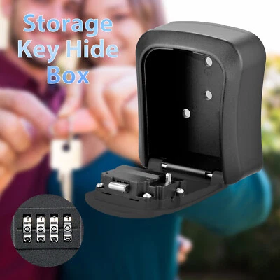 4 Digit Key Lock Boxes Combination Wall Mount Security Storage Organizer Case - Image 1 of 4