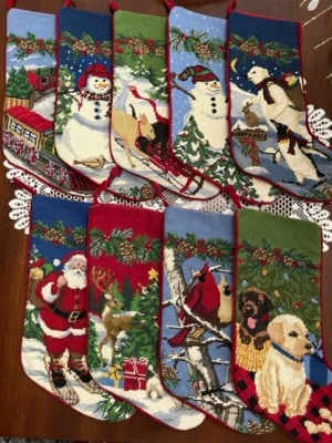 21x8 — НА ВЫБОР — ШЕРСТЯНЫЕ РОЖДЕСТВЕНСКИЕ ЧУЛКИ LL BEAN с вышивкой - Изображение 1 из 4