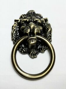 6-Lion Head Ring Pulls for Drawers Doors Chest Cabinets Bedroom Den Living Room