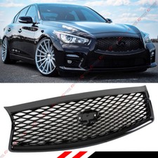 For 2014-2017 Infiniti Q50 Q50S Gloss Black Out Front Hood Grille Replacement (Fits: Infiniti)