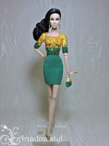 OOAK outfit for FR, Poppy Parker, Nu Face, Silkstone and similar 12"dolls 