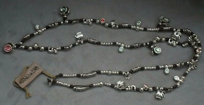 NUEVO CON ETIQUETAS UNO De 50 Cristal Plata Mono Dije "Jungla" Largo Corto Collar Pulsera Foto 1 de 4