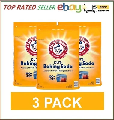 Paquete de 3 - Bicarbonato de sodio puro Arm & Hammer, 13,5 libras. Foto 1 de 4