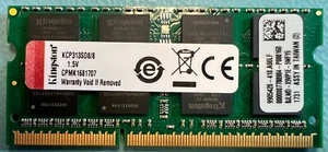 Kingston KCP313SD8/8 8GB DDR3-1333Mhz PC3-10600 SODIMM Laptop Memory RAM - Picture 1 of 1