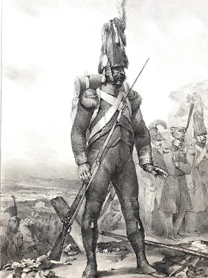 Grande Lithographie orig sign Toussaint Charlet Soldat Empire Carabinier 1822 - Photo 1/3