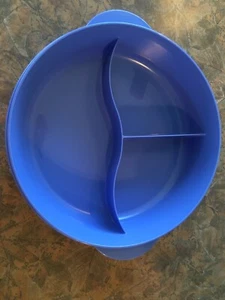 TUPPERWARE Crystal Wave BLUE Divided 3 section 10" Dish 3284C Replacement NO LID - Picture 1 of 10
