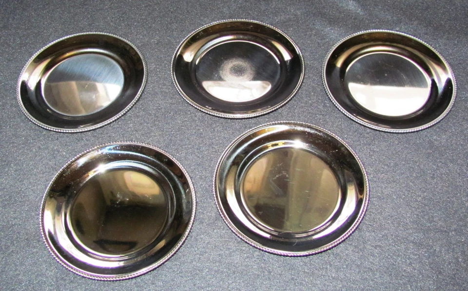 5 Glasuntersetzer WMF Cromargan Kordelrand Fein - Bild 1 von 1