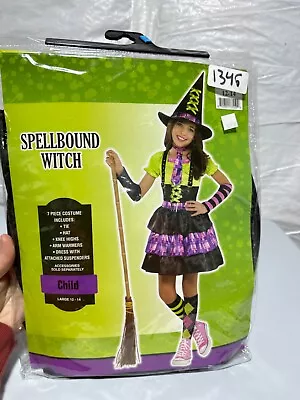 Spellbound Witch Girls Halloween Costume Lg 12-14 No Stockings/Arm Warmers #1271 - Image 1 of 2