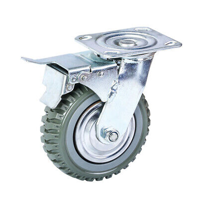 6 Inch Casters Wheels Rubber Top Plate Mounted Swivel  Caster Wheels UK • 38£