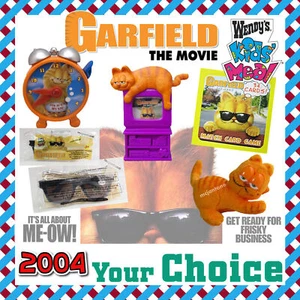 Wendy's 2004 GARFIELD the MOVIE Orange FAT CAT Cartoon Comic YOUR Toy CHOICE - Picture 1 of 12