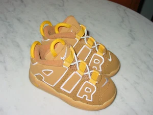 2021 Nike Air More Uptempo "Wheat" White/Pollen Toddler Shoes! Size 8C - Picture 1 of 16