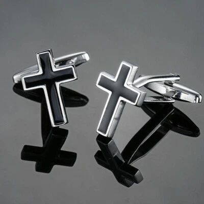 Camisa de vestir caballero gemelos cruz negra ocasión especial caja de regalo gratis #7 Foto 1 de 4