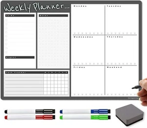 Magnetic Weekly Planner, Whiteboard Fridge Calendar, Memo Board Meal Planner - Picture 1 of 43