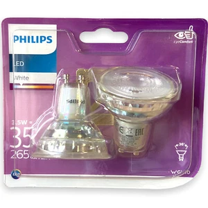 Philips GU10 LED Spot Juego de 2 3,5W Reemplaza 35W Halógeno Blanco Cálido 3000K - Imagen 1 de 1
