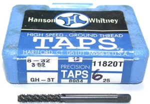 Lot of 6 New 11820T Hanson 8-32 GH-3T 3 Flute Spiral Taps - Picture 1 of 1