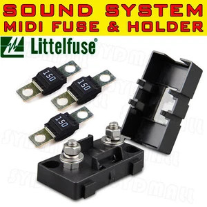 3PCS MIDI BOLT FUSES 150AMP + FUSE HOLDER FOR DUAL BATTERY AND MEGA SOUND SYSTEM - Bild 1 von 4