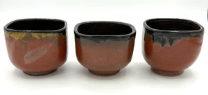 Studio Art Pottery Stoneware Earthenware Clay Small Bowls Ramekins Qty 3 Glazed - Picture 1 of 23