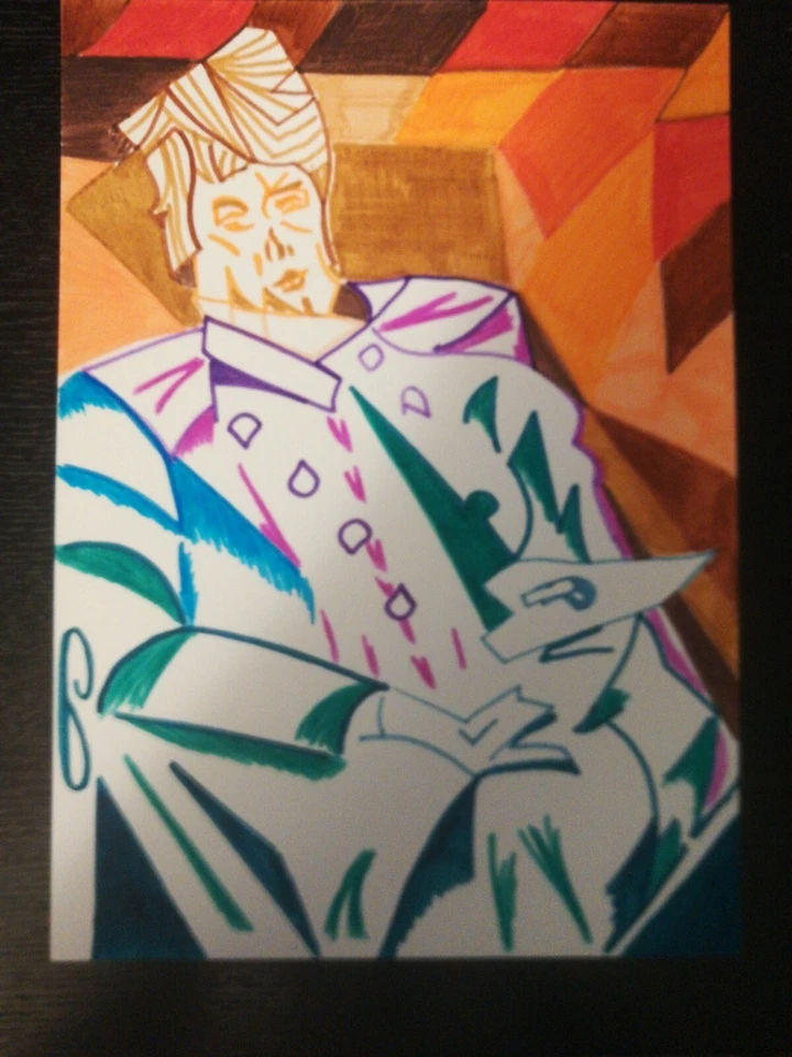 dessin au feutre portrait de Pablo Picasso d'après l'oeuvre de Juan gris - Photo 1/1