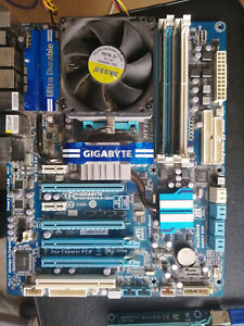 Gigabyte GA 890FA UD5 motherboard with AMD FX 8120, cooler and 4GB DDR3
