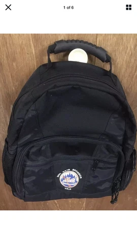 New York Mets BackPack Heavy Duty Book Sports Gym School Bag  Black NWOT Cover
