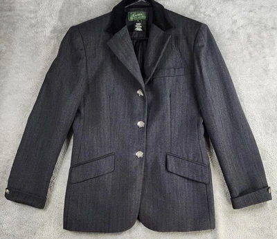 Blazer Lauren Ralph Lauren Mujer 8 Espiga Lana Terciopelo Cuello Hecho en EE. UU. Foto 1 de 4