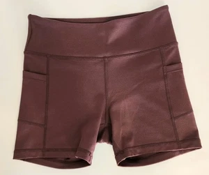Zyia light n tight burgandy pocket hustle compression women's biker shorts small - Picture 1 of 8