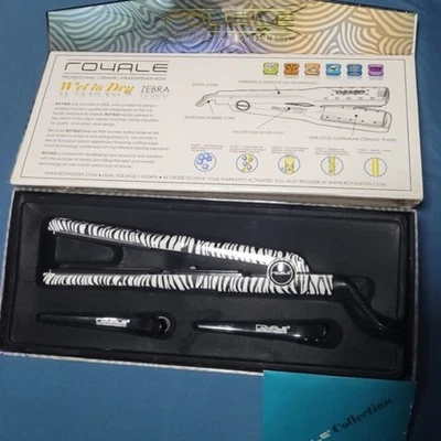 Pro Royale Professional Ceramic Straightener Iron  Wet to Dry Zebra  - Image 1 of 4