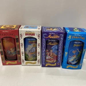 4 Walt Disney Classic Burger King Glasses Lion King Aladdin Dumbo Peter Pan - Picture 1 of 6