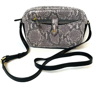 G.I.L.I. Сумочка через плечо сумочка черный белый змеиной кожи печать 100% кожи молнии - Изображение 1 из 4