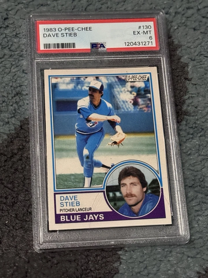 PSA 6 BASEBALL CARD 1983 O-PEE-CHEE OPC TORONTO BLUE JAYS DAVE STIEB - Image 1 of 1